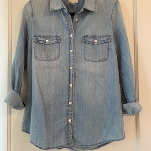 JCrew Denim Long-Sleeved Top